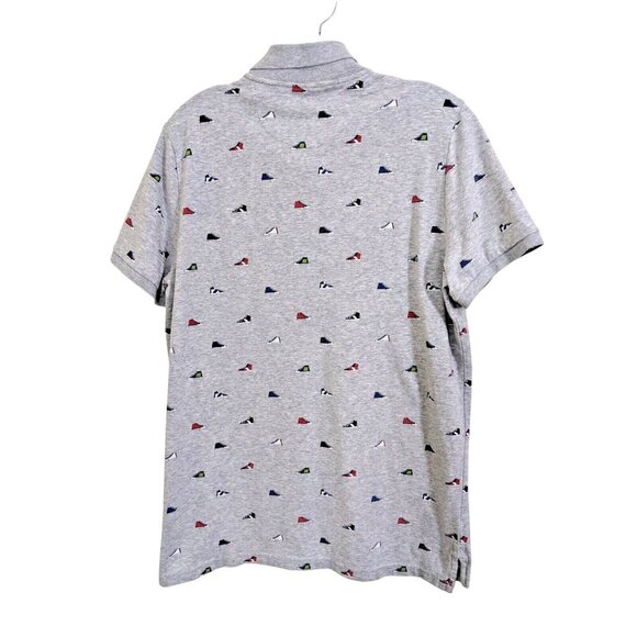 American Eagle Outfitters Flex Polo Shirt Mens Med Gray All Over Print Sneakers - Picture 2 of 5